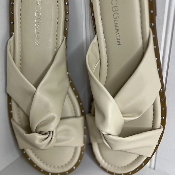 BCBGeneration Womens Zexanna Open Toe Studded Slides - Picture 1 of 8